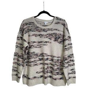 J. Jill Pure Jill Sz Large Petite Cream Multicolored Intarsia Sweater